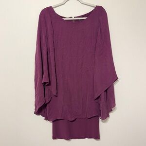 Alice + Olivia Silk Purple Mini Dress Size Small Flowy